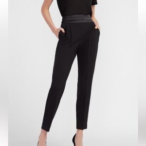 Express Black Ankle High Rise Tuxedo Pants Size 8